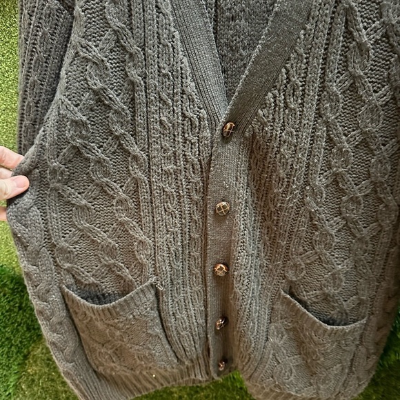 Vintage Ash Creek Trading Cable Knit Cardigan Sweater Large - Picture 4 of 6